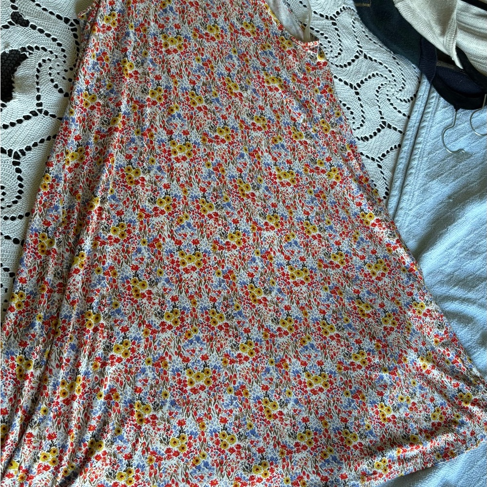 Floral High Neck Swing Dress